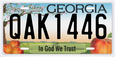 GA license plate QAK1446