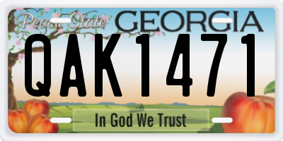 GA license plate QAK1471