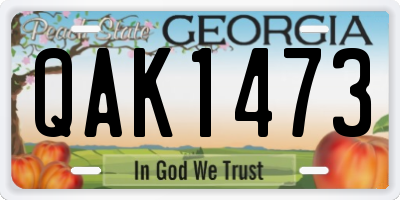 GA license plate QAK1473