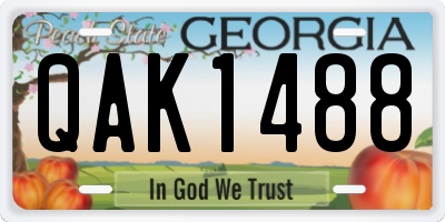 GA license plate QAK1488