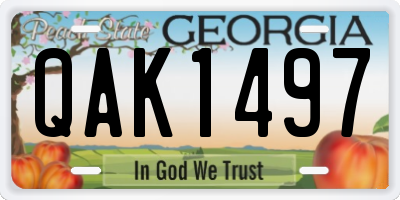 GA license plate QAK1497