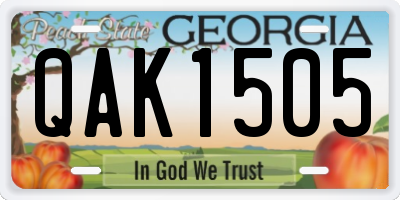 GA license plate QAK1505