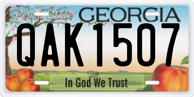 GA license plate QAK1507