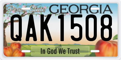 GA license plate QAK1508