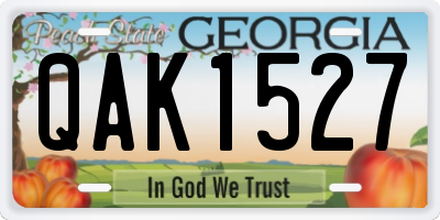 GA license plate QAK1527