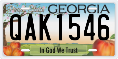 GA license plate QAK1546