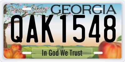 GA license plate QAK1548