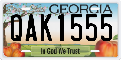 GA license plate QAK1555