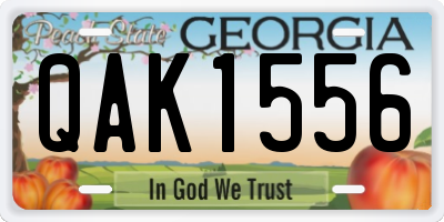 GA license plate QAK1556
