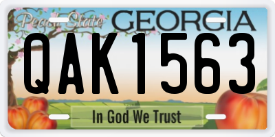 GA license plate QAK1563