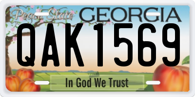 GA license plate QAK1569