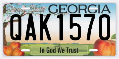GA license plate QAK1570