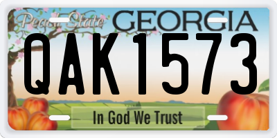 GA license plate QAK1573