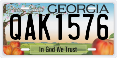 GA license plate QAK1576