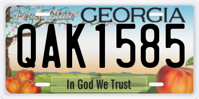 GA license plate QAK1585