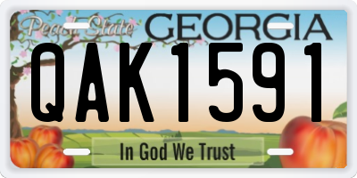 GA license plate QAK1591