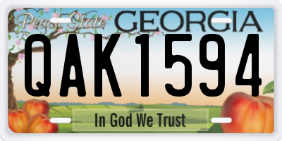 GA license plate QAK1594