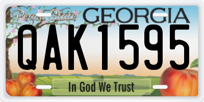 GA license plate QAK1595