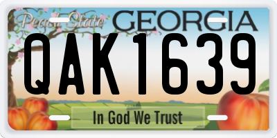 GA license plate QAK1639