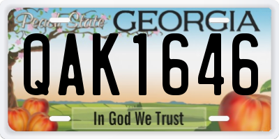 GA license plate QAK1646