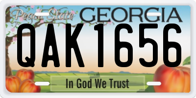 GA license plate QAK1656
