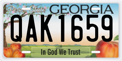 GA license plate QAK1659