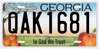 GA license plate QAK1681