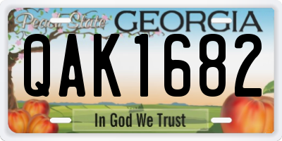 GA license plate QAK1682
