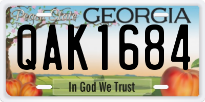 GA license plate QAK1684