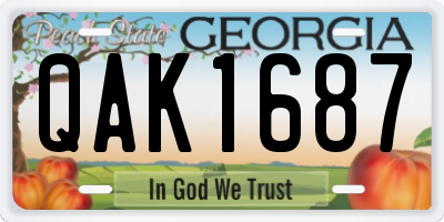 GA license plate QAK1687