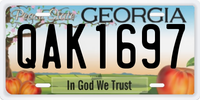 GA license plate QAK1697