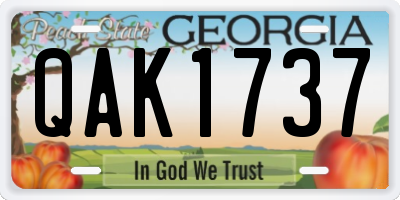 GA license plate QAK1737