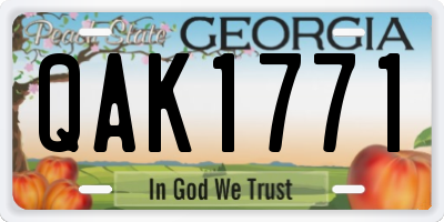 GA license plate QAK1771