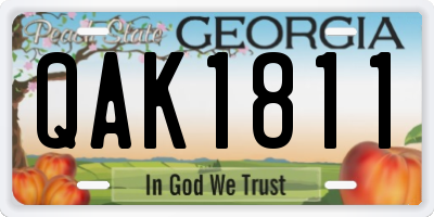 GA license plate QAK1811