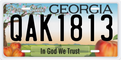 GA license plate QAK1813