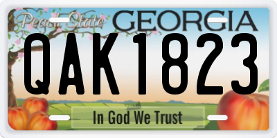 GA license plate QAK1823