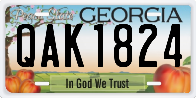 GA license plate QAK1824