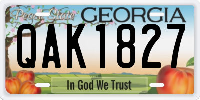 GA license plate QAK1827