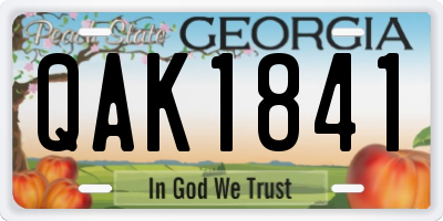 GA license plate QAK1841