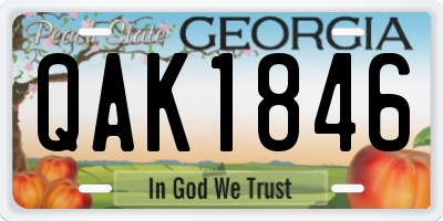 GA license plate QAK1846