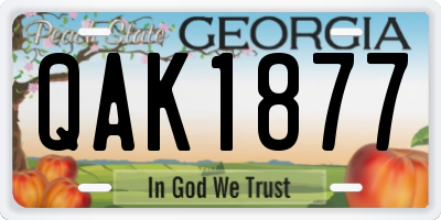 GA license plate QAK1877