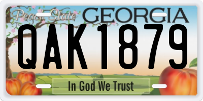 GA license plate QAK1879