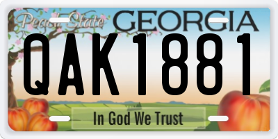 GA license plate QAK1881