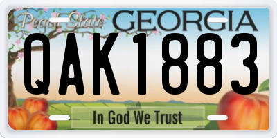GA license plate QAK1883