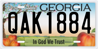 GA license plate QAK1884