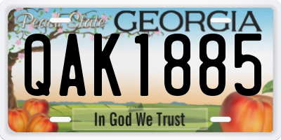 GA license plate QAK1885