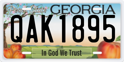 GA license plate QAK1895