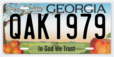GA license plate QAK1979