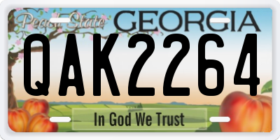 GA license plate QAK2264