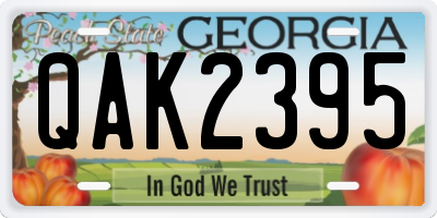 GA license plate QAK2395